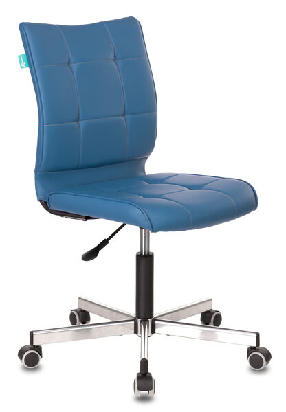 Кресло Бюрократ CH-330M/OR-03 (Office chair CH-330M blue Orion-03 eco.leather cross metal хром) артикул A148290-1