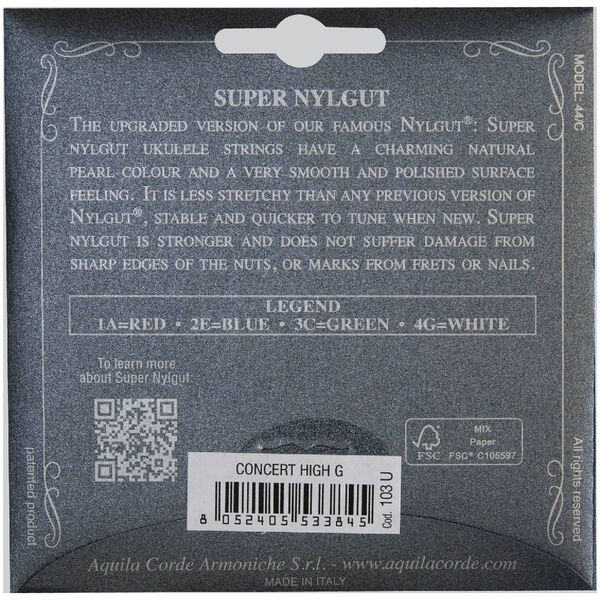Струны для концертного укулеле Aquila Super Nylgut 103U артикул A168953-1-2