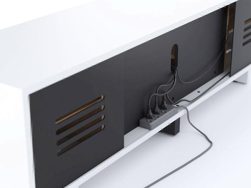 Тумбы под телевизор с креплением BDI Vertica 8559 satin white & white oak артикул X33935294-1-2