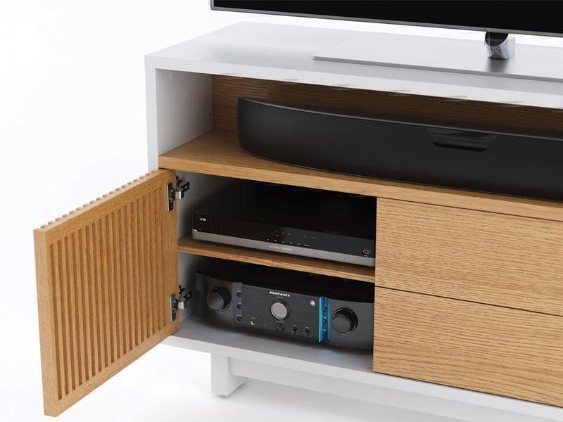 Тумбы под телевизор с креплением BDI Vertica 8559 satin white & white oak артикул X33935294-1-3