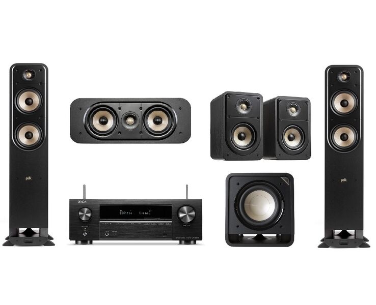 Комплект домашнего кинотеатра Denon AVR-X1700H + Polk Audio SIGNATURE ELITE ES15 + SIGNATURE ELITE ES30 + SIGNATURE ELITE ES55 + HTS SUB 10 black артикул A147926-1