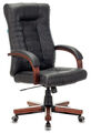 Кресло Бюрократ KB-10WALNUT/B/LEATH (Office chair KB-10WALNUT black leather cross metal/wood) артикул A148250-1-1
