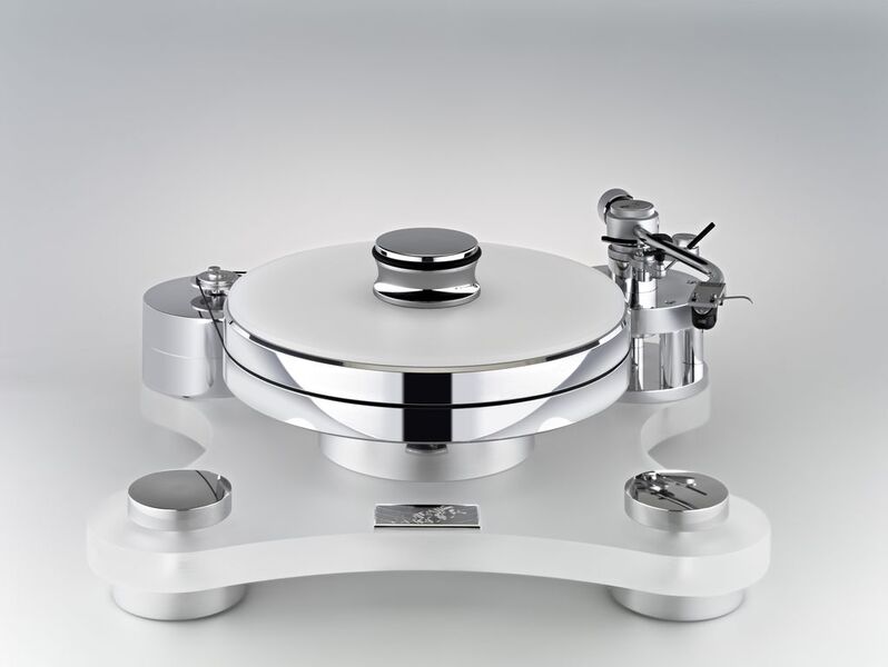 Стол винилового проигрывателя Transrotor ZET 1 Glossy White (глянцевый белый) с подготовкой под тонарм 12 дюймов, со стандартным блоком питания и прижимным диском артикул A138385-1