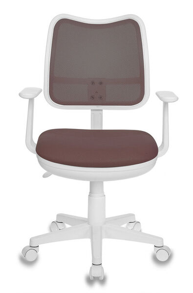 Кресло Бюрократ CH-W797/BR/TW-14C (Children chair CH-W797 brown seatbrown TW-14C mesh/fabric cross plastic plastik белый) артикул A148253-1-2