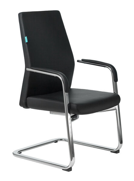 Кресло Бюрократ _JONS-LOW-V/BLACK (Office chair _JONS-LOW-V black leather low back runners metal хром) артикул A148330-1 в интернет-магазине «HiFi-Trade»