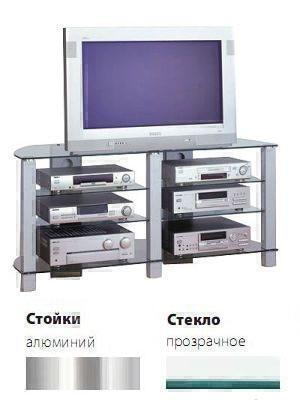 Тумбы под телевизор Spectral CR-11140 прозрачное стекло-алюминий артикул X33939683-1