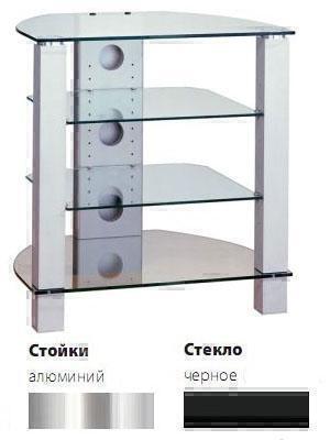 Тумбы под телевизор Spectral CR-1161 черное стекло-алюминий артикул X33939662-1
