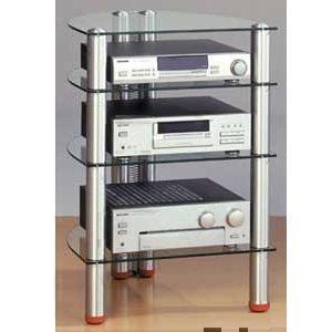 Стойки под аппаратуру Spectral CU-204 прозрачное стекло-вишня артикул X33946214-1