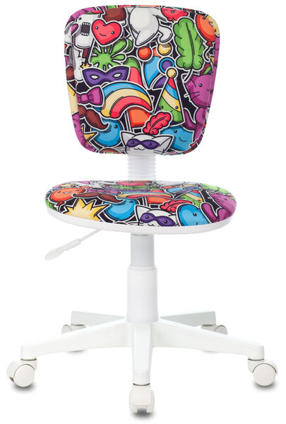 Кресло Бюрократ CH-W204NX/MASKARAD (Children chair CH-W204NX multicolor masquerade cross plastic plastik белый) артикул A148241-1-2