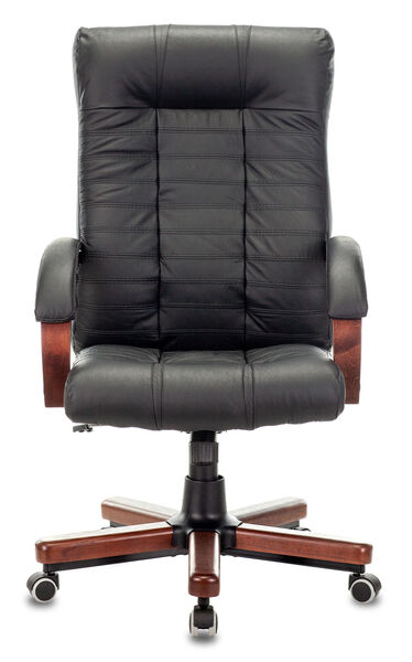 Кресло Бюрократ KB-10WALNUT/B/LEATH (Office chair KB-10WALNUT black leather cross metal/wood) артикул A148250-1-3