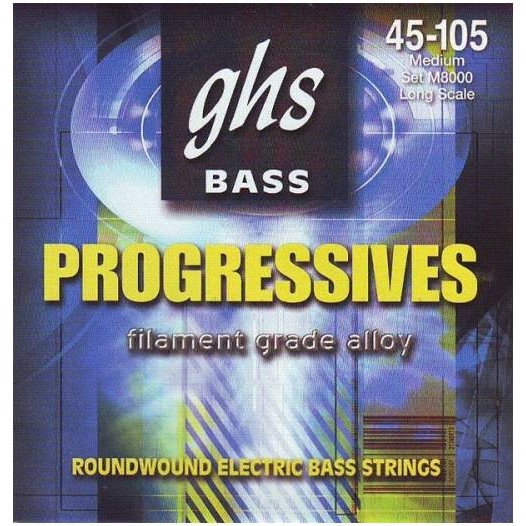 Струны для бас-гитары GHS M8000 (45-105) Progressives артикул A168354-1