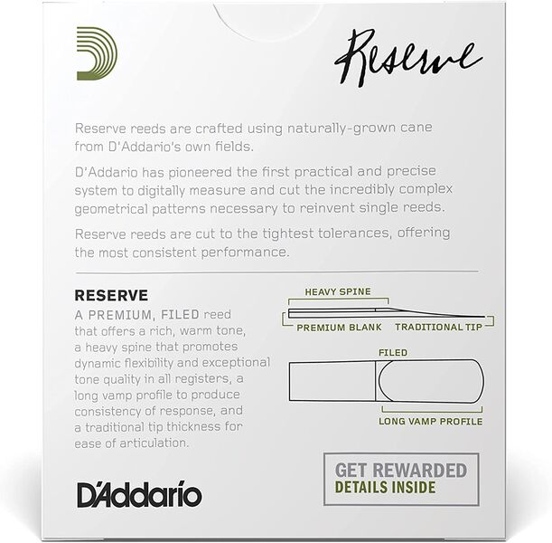Трости D'Addario WOODWINDS DJR1020 RESERVE ASX- 10 PACK - 2.0 артикул A154307-1-3