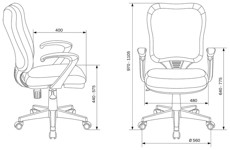 Кресло Бюрократ CH-540AXSN/26-28 (Office chair Ch-540AXSN black 26-28 cross plastic) артикул A148282-1-5