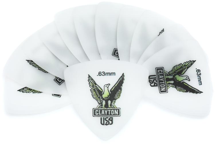 Медиаторы CLAYTON RT63/12 - 0.63 mm ACETAL polymer широкие 12 шт артикул A167836-1