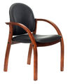Кресло Бюрократ ДЖУНО (Chair ДЖУНО black eco.leather legs wood) артикул A148170-1-1