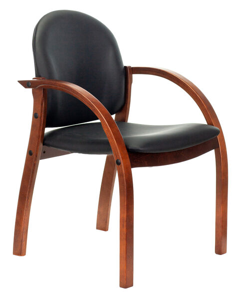 Кресло Бюрократ ДЖУНО (Chair ДЖУНО black eco.leather legs wood) артикул A148170-1