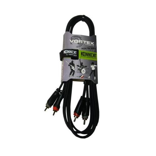 Инструментальный кабель Vortex KKYF100 2xRCA(m)-2xRCA(m), 1м артикул A126426-1