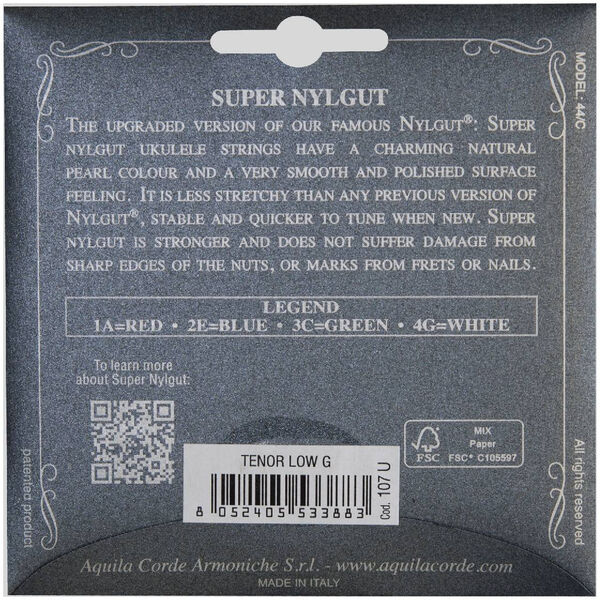 Струны для тенор укулеле Aquila Super Nylgut 107U артикул A168959-1-2
