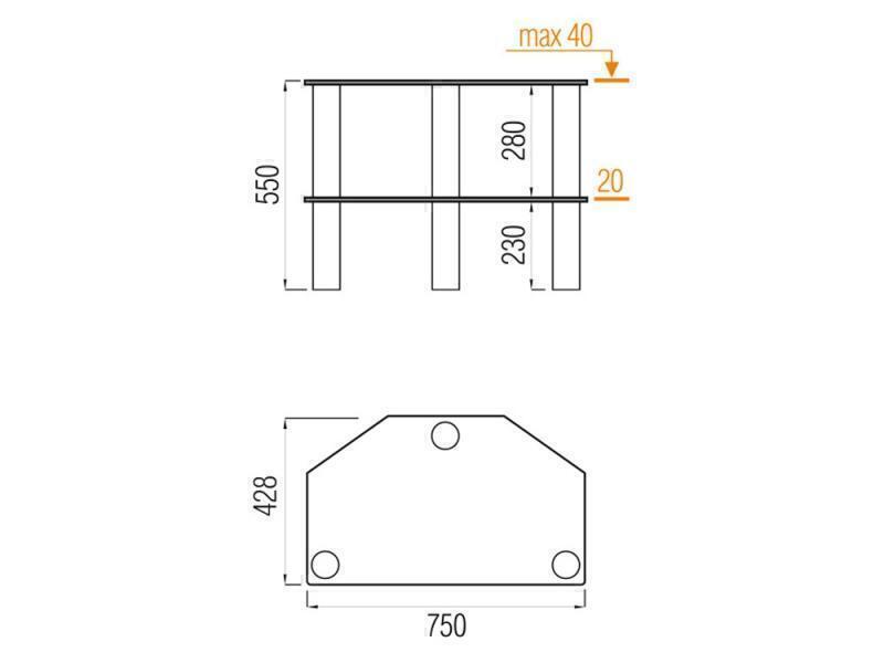 Тумбы под телевизор Металлдизайн (Metaldesign) MD Flatform TV 01 дымчатое стекло-хром артикул X33963917-1-2