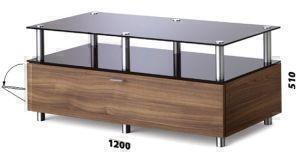 Тумбы под телевизор Just Racks JRS 121 черное стекло-орех артикул X33942246-1