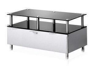 Тумбы под телевизор Just Racks JRS 121 черное стекло-серебристый артикул X33942236-1