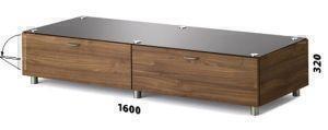 Тумбы под телевизор Just Racks JRS 160 черное стекло-орех артикул X33942225-1
