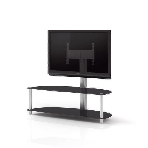 Тумбы под телевизор с креплением Just Racks JR 1200 черное стекло-алюминий артикул X33935073-1