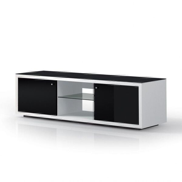 Тумбы под телевизор Just Racks JRA 150 черное стекло-белый артикул X33942535-1