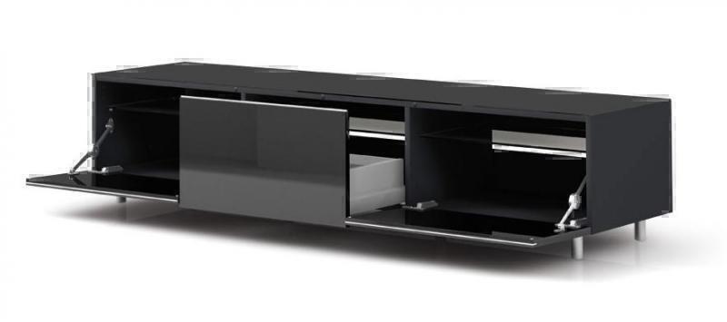 Тумбы под телевизор Just Racks JRL1650-R черное стекло-черный артикул X33942307-1