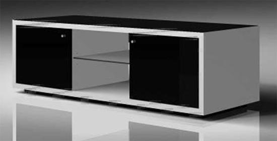 Тумбы под телевизор Just Racks JRA 150 WS-SG-BG черное стекло-белый артикул X33942546-1
