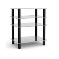 Стойки под аппаратуру Металлдизайн (Metaldesign) MD 108-4 прозрачное стекло-черный артикул X33965898-1-1