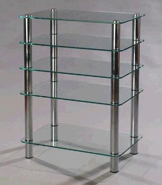 Metaldesign MD 108-5 серебристые ножки - прозрачное стекло, Стойка под аппаратуру артикул X33965831-1-4