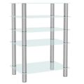 Metaldesign MD 108-5 серебристые ножки - прозрачное стекло, Стойка под аппаратуру артикул X33965831-1-1