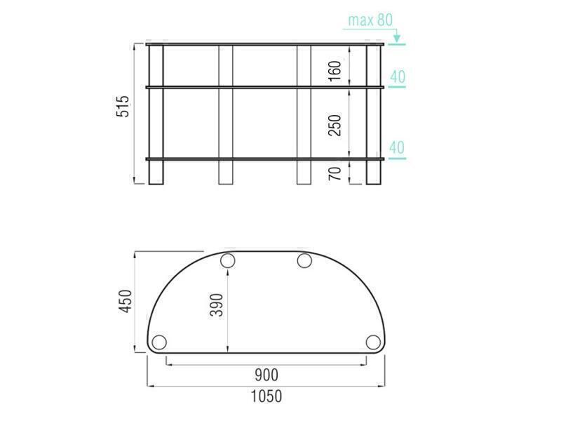 Тумбы под телевизор Металлдизайн (Metaldesign) MD 402 slim дымчатое стекло-хром артикул X33965366-1-2