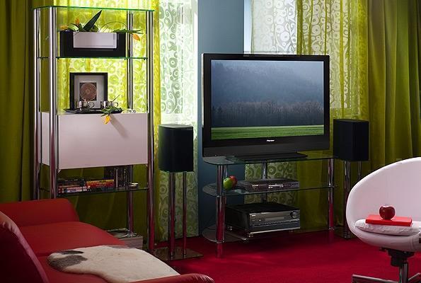 Тумбы под телевизор Металлдизайн (Metaldesign) MD 402 slim прозрачное стекло-хром артикул X33965297-1-2