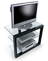 Metaldesign MD 410 extra slim прозрачное стекло-черный каркас Тумба под телевизор артикул X33965058-1-2