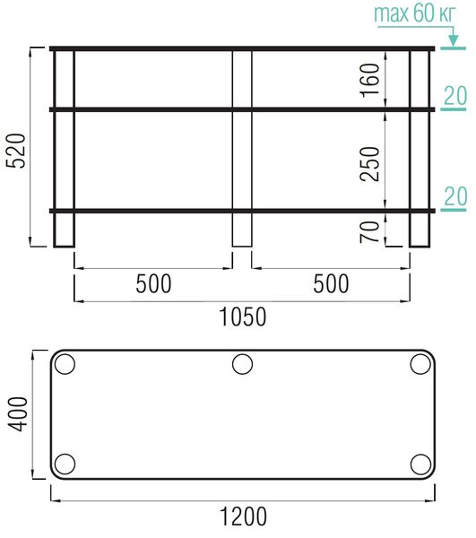 Подставка MD 505 Plasma (серебро/дымчатое стекло) артикул A141368-1-2