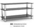Metaldesign MD 507 plazma хромированные ножки - прозрачное стекло Тумба под телевизор артикул X33964493-1-1