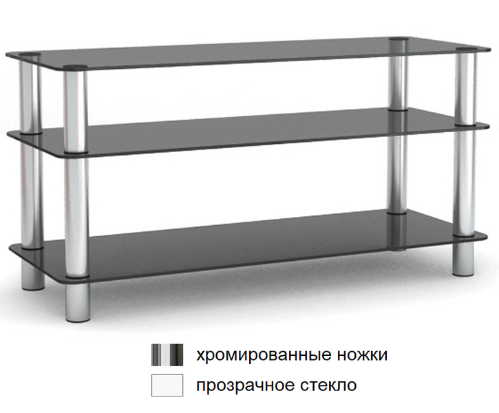 Metaldesign MD 507 plazma хромированные ножки - прозрачное стекло Тумба под телевизор артикул X33964493-1 в интернет-магазине «HiFi-Trade»