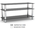 Metaldesign MD 507 plazma серебристые ножки - прозрачное стекло Тумба под телевизор артикул X33964504-1-1
