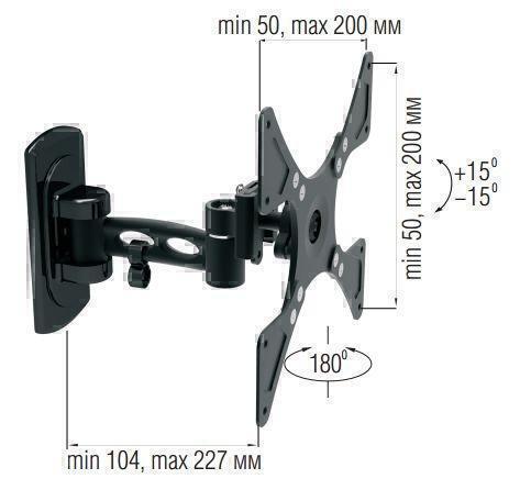 Крепления для телевизоров Металлдизайн (Metaldesign) MD 3342 3D черный артикул X33929560-1