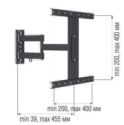 Крепления для телевизоров Металлдизайн (Metaldesign) MD 3404 Led Master черный артикул X33929463-1