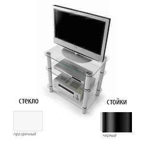 Metaldesign MD 108-3 прозрачное стекло-черный, Тумба под телевизор артикул X33965482-1