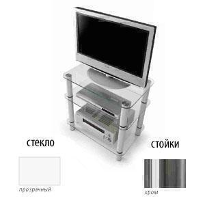 Metaldesign MD 108-3 прозрачное стекло-хром, Тумба под телевизор артикул X33965492-1