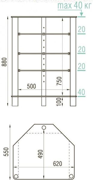 Стойки под аппаратуру Металлдизайн (Metaldesign) MD 112 дымчатое стекло-хром артикул X33965781-1-2
