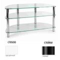 Тумбы под телевизор Металлдизайн (Metaldesign) MD 403 slim прозрачное стекло-черный
