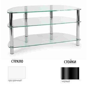 Тумбы под телевизор Металлдизайн (Metaldesign) MD 403 slim прозрачное стекло-черный артикул X33965183-1