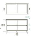 Metaldesign MD 410 extra slim прозрачное стекло-черный каркас Тумба под телевизор артикул X33965058-1-3