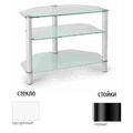 Тумбы под телевизор Металлдизайн (Metaldesign) MD 412 slim прозрачное стекло-черный артикул X33964958-1-1