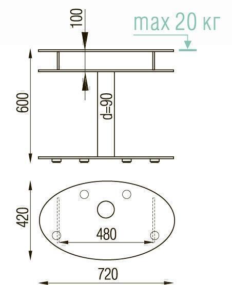 Тумбы под телевизор Металлдизайн (Metaldesign) MD 415-600 дымчатое стекло-чёрный артикул X33964926-1-2